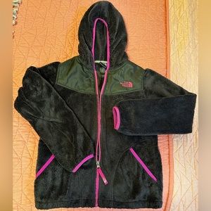 The North Face Girls M 10-12 Furry Full Zip Hooded Fleece In Excellent Condition